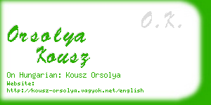 orsolya kousz business card